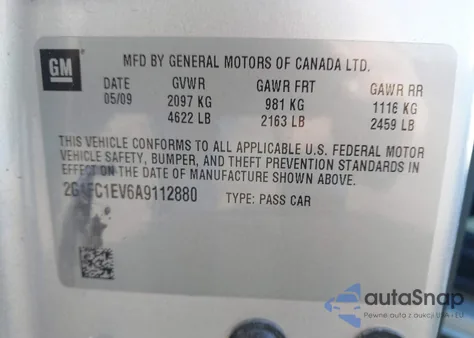 2010 Chevrolet Camaro 2Lt z USA, uszkodzony, nr VIN 2G1FC1EV6A9112880